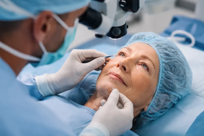 persona operandose de cataratas